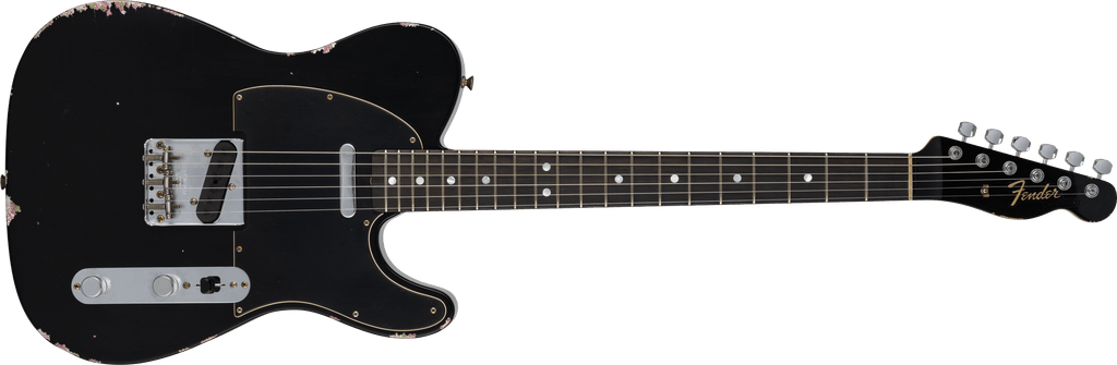 Fender Flagship Tokyo Exclusive 1967 Telecaster®Relic®, Matching Painted Headstock, African Blackwood Fingerboard, Black over Pink Paisley