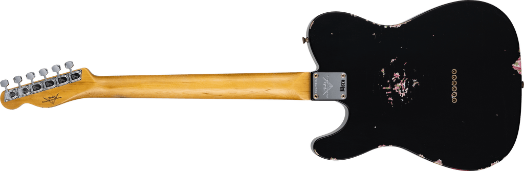 Fender Flagship Tokyo Exclusive 1967 Telecaster®Relic®, Matching Painted Headstock, African Blackwood Fingerboard, Black over Pink Paisley