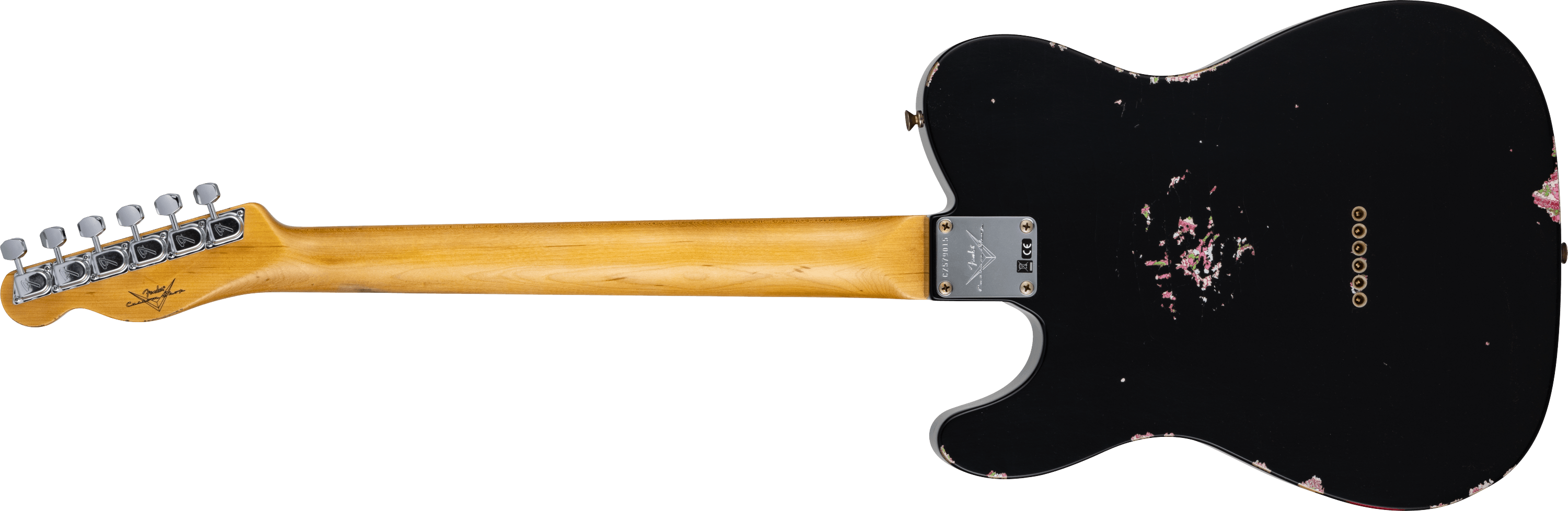 Fender Flagship Tokyo Exclusive 1967 Telecaster®Relic®, Matching Painted Headstock, African Blackwood Fingerboard, Black over Pink Paisley