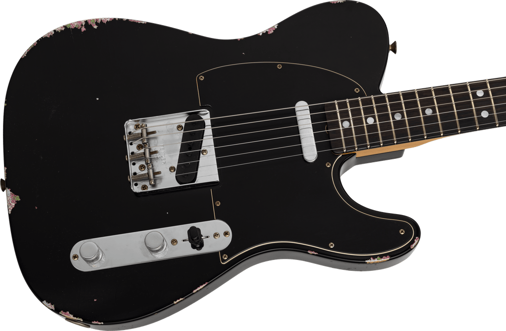 Fender Flagship Tokyo Exclusive 1967 Telecaster®Relic®, Matching Painted Headstock, African Blackwood Fingerboard, Black over Pink Paisley