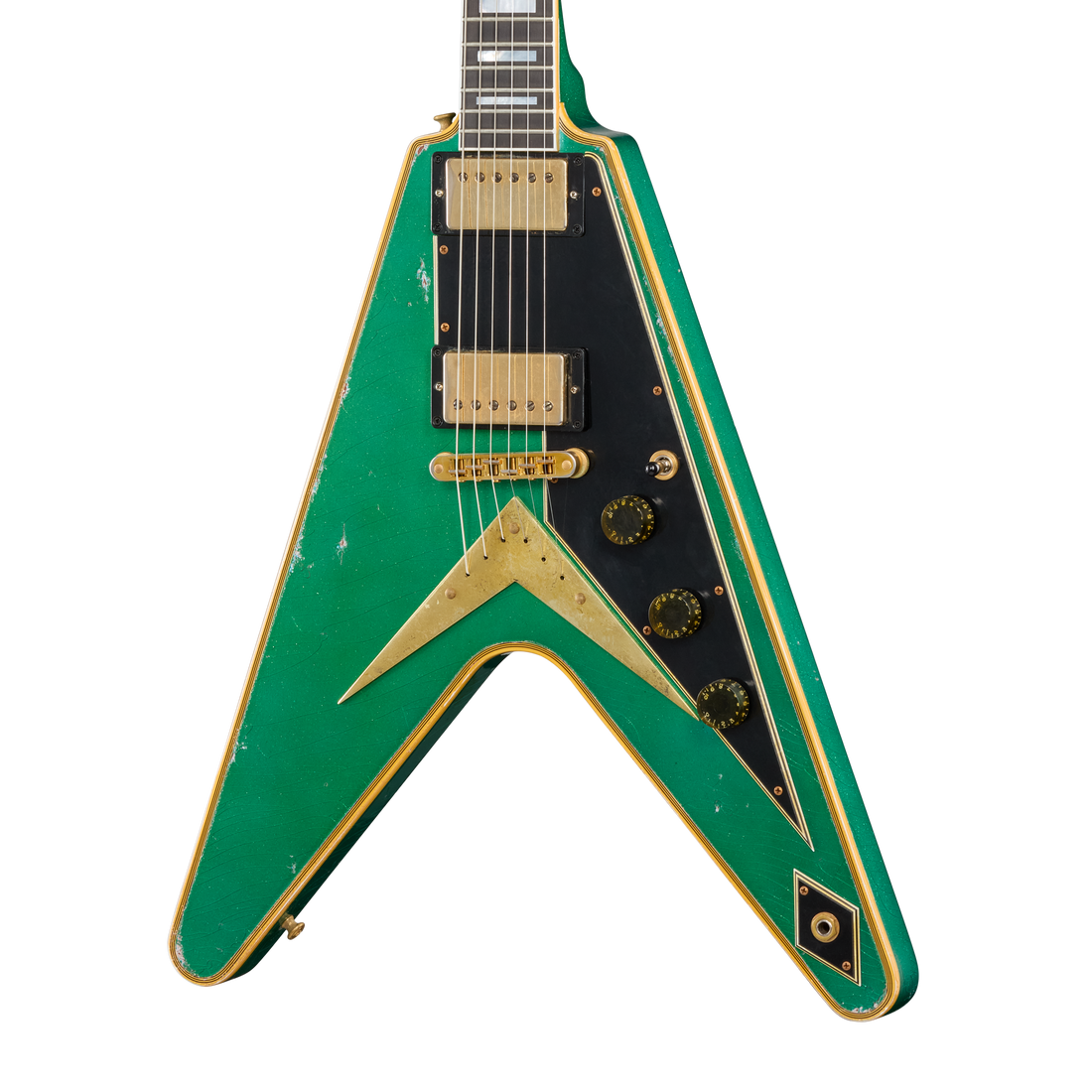 Gibson Custom LE Flying V Custom Heavy Aged – Teal Sparkle