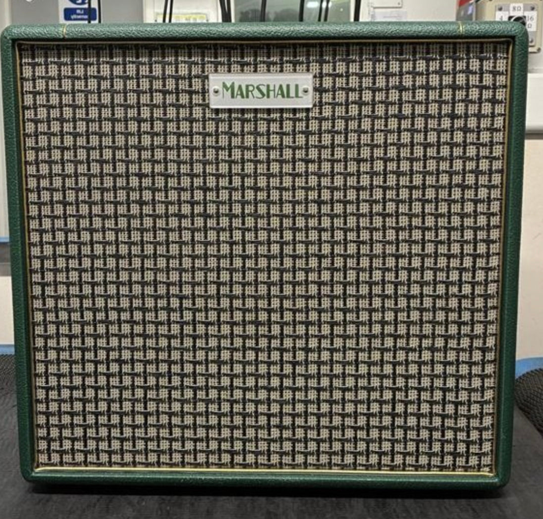 Corcostra x Marshall design store Studio JTM 1x12 Cabinet Green Levant/ Black and grey grid